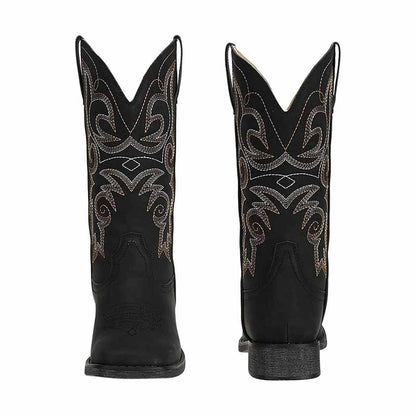 Women's Western Cowgirl Cowboy Boots Wide Calf Pointed Toe Embroidered
