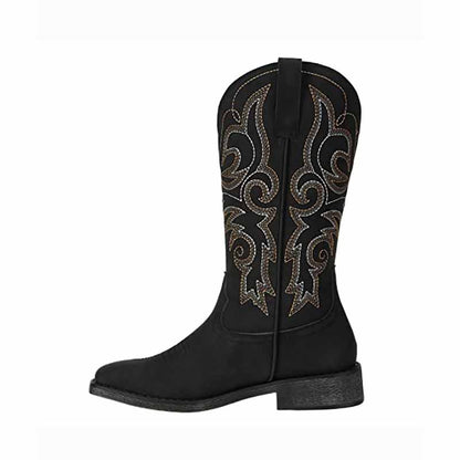 Women's Western Cowgirl Cowboy Boots Wide Calf Pointed Toe Embroidered