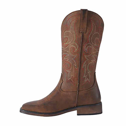 Women's Western Cowgirl Cowboy Boots Wide Calf Pointed Toe Embroidered