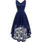 Women's Sleeveless Hi-Lo Lace Formal Dress Cocktail Party Dress V Neck