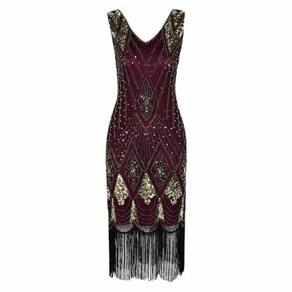Women's 1920s Dress Sequin Art Deco Flapper Dress