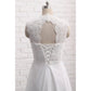 sd-hk Women's Sleeveless Lace Chiffon Evening Wedding Dresses Bridal Gowns