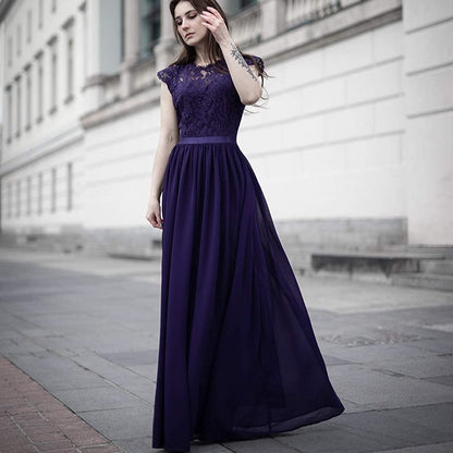 Lace Bridesmaid Dress Floral Evening Party Maxi Dress Wedding Guest Dress