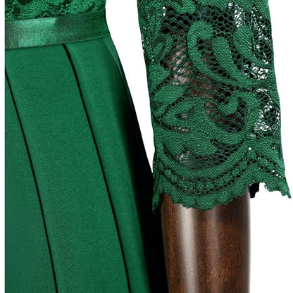 Women's formal floral lace wedding bridesmaid maxi dress