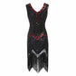 Women's Flapper Dresses 1920s V Neck Beaded Fringed Great Gatsby Dress