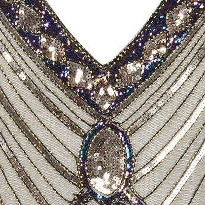 Women's Flapper Dresses 1920s V Neck Beaded Fringed Great Gatsby Dress