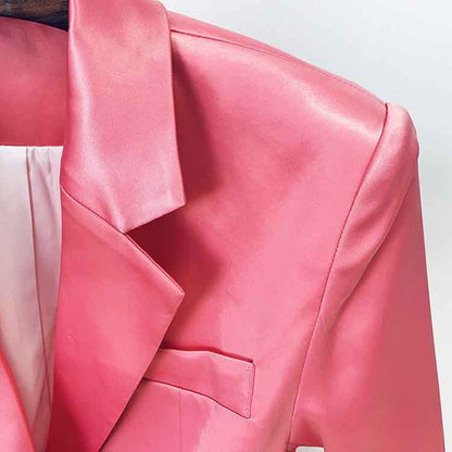 Women's Satin Dresses Jackets Waistband Satin Dress Coat