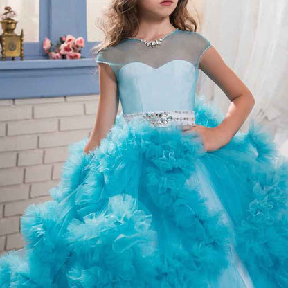 Flower Girl Dresses Tiers Tulle Ball Gown Little Girl Wedding Dresses Little Girls Gowns