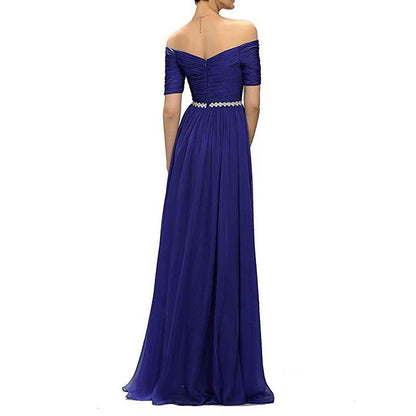 Womens Chiffon Bridesmaid Dress Aline Wedding Guest Gown