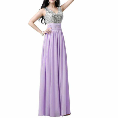 Sequin Top Bridesmaid Dress Chiffon Floor-Length Bridesmaid Dress100+colors