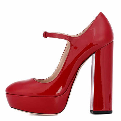 Womens Mary Jane Platform Heels Peep Toe Ankle Strap Pumps