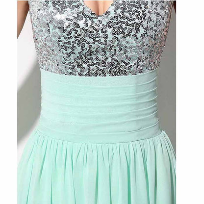 Sequin Top Bridesmaid Dress Chiffon Floor-Length Bridesmaid Dress100+colors