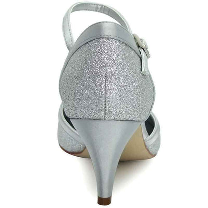 Sequin Wedding Shoes For Bride Block Heel Wedding Party Shoes