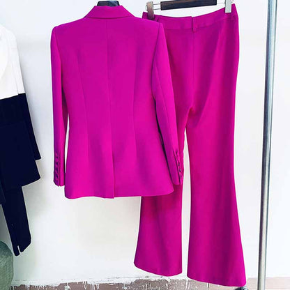 Women's Pantsuit Blazer+High Waisted Flare Pants Suit Wedding Pantsuit