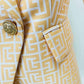 Women's Fashion Blazer Labyrinth Pattern Jacket Coats with Gold Buttons