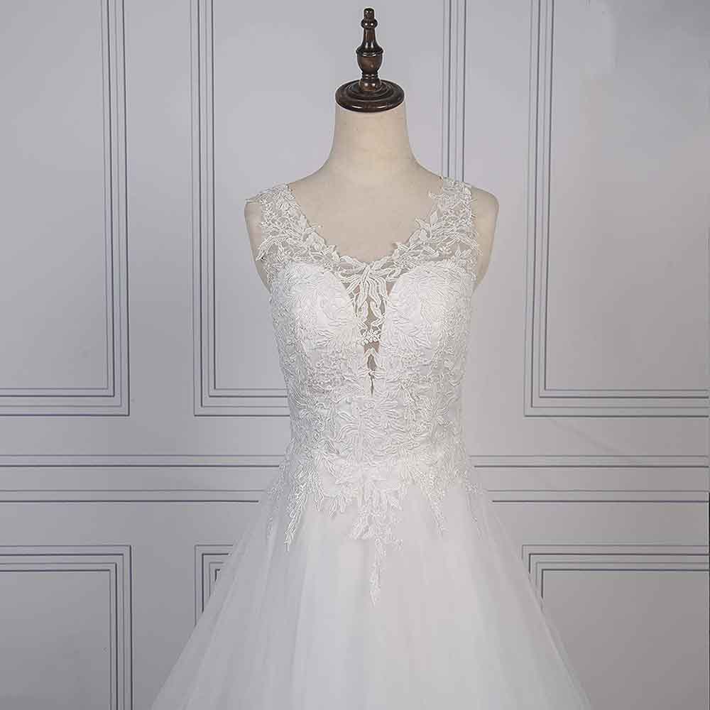 sd-hk Women's Lace Mermaid Bridal Wedding Dresses sleeveless bridal dress