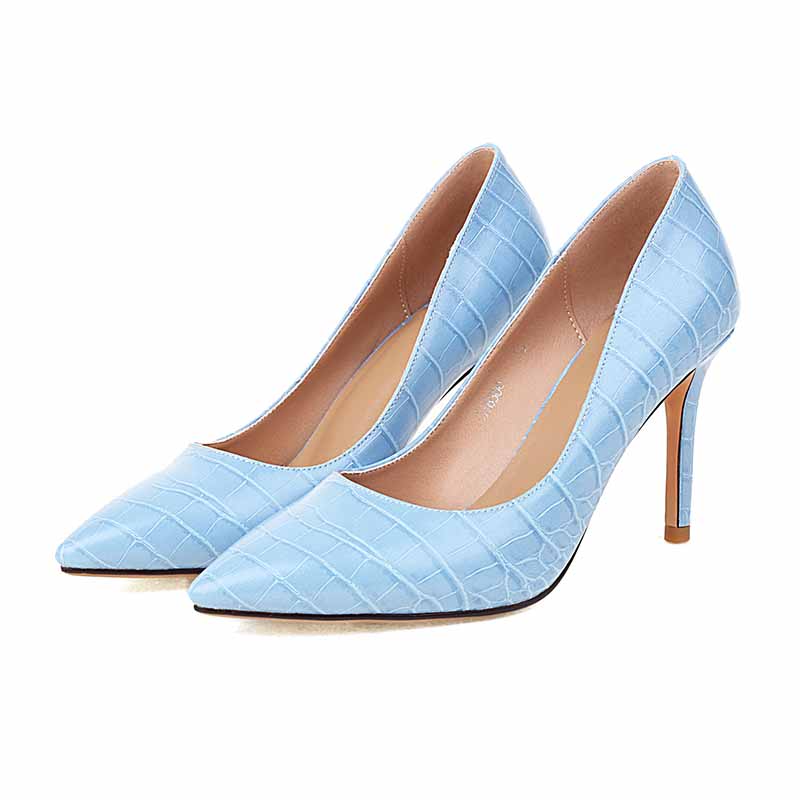 Women's Pointy Toe Dress Pump Middle Heels