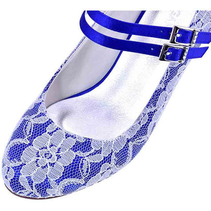 Wedding Shoes for Bride Closed Toe Bridal Shoes Block Heel Pumps