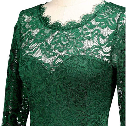 Women's formal floral lace wedding bridesmaid maxi dress