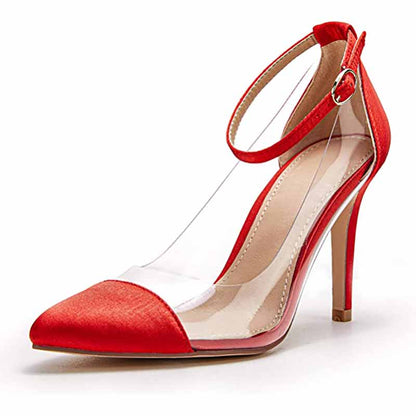Women's Clear Heels Ankle Strap Stiletto Heel Dress Sandals
