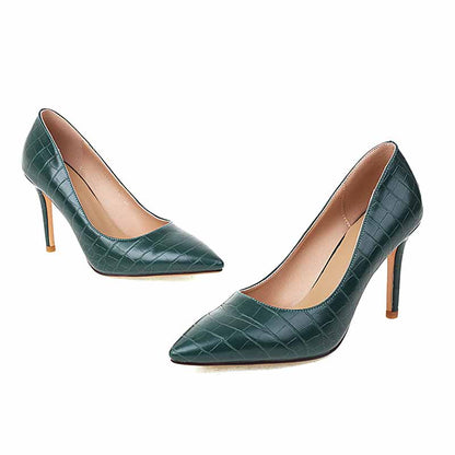 Women's Pointy Toe Dress Pump Middle Heels