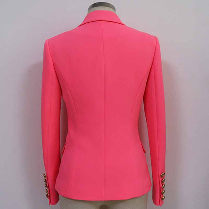 Women's Spring Coats & Jackets Long Sleeves Blazer Breasted Pink Jacket