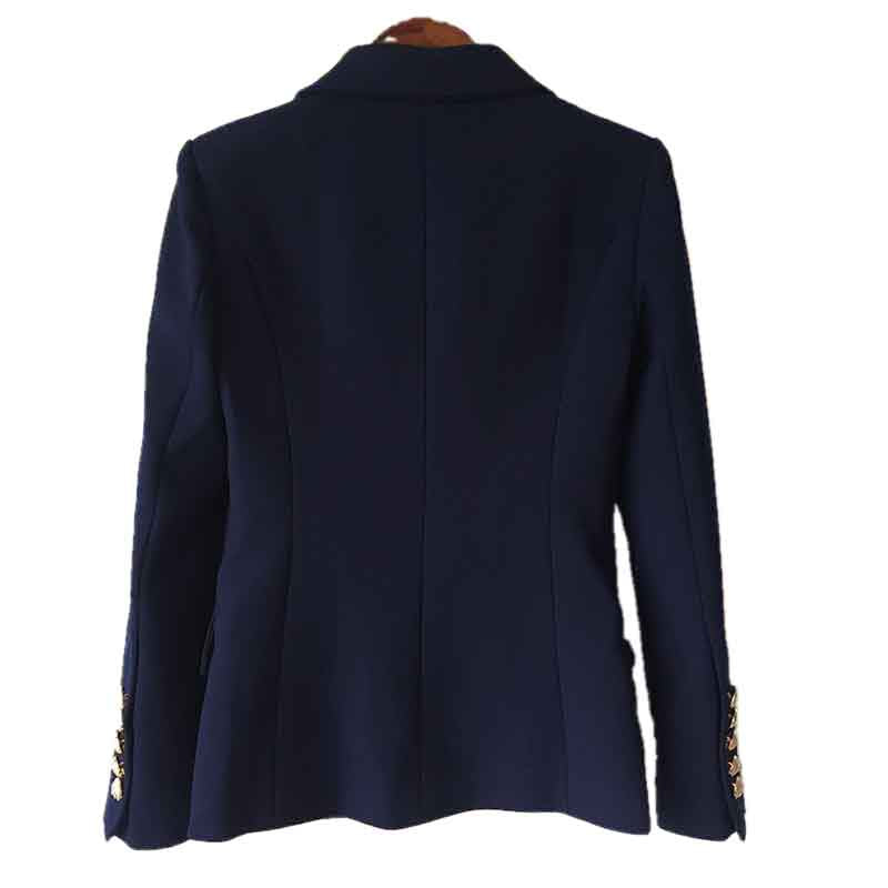 Women's Coats & Jackets Navy Blue Plus Size Gold Buttons Jacket