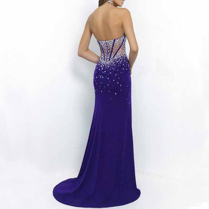 Women's Sequin Glitter Off Shoulder Long Cocktail Party Prom Dress