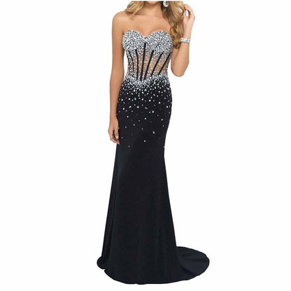 Women's Sequin Glitter Off Shoulder Long Cocktail Party Prom Dress