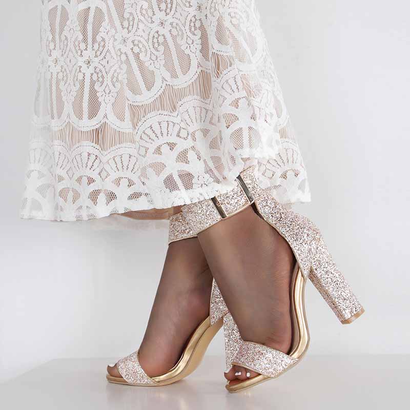 Wedding High Heels Shoes Bridal Glitter Heels For A Summer Party
