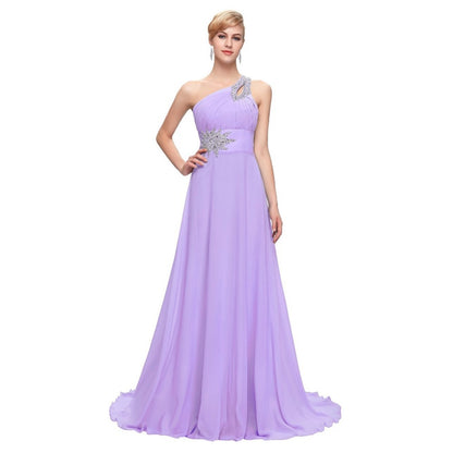 sd-hk One Shoulder Ombre Prom Dress Elegant Gown