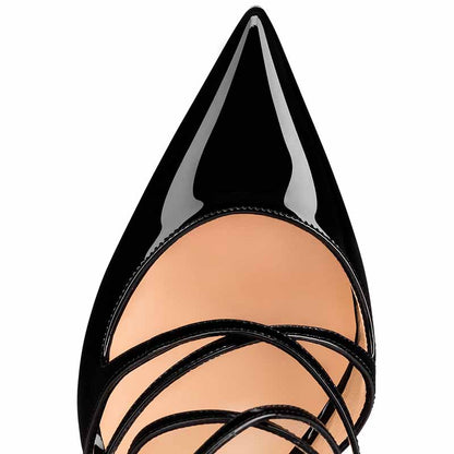 Womens High Heels Pointed Toe Pumps Crossed Strap Stilettos Bridal Shoes