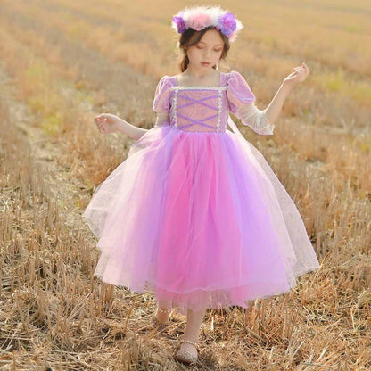 Girls Formal Dresses Purple Tulle Prom Princess Dress