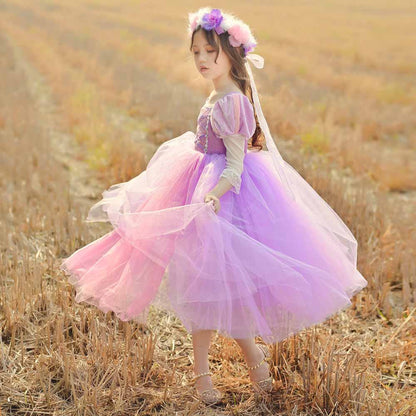 Girls Formal Dresses Purple Tulle Prom Princess Dress
