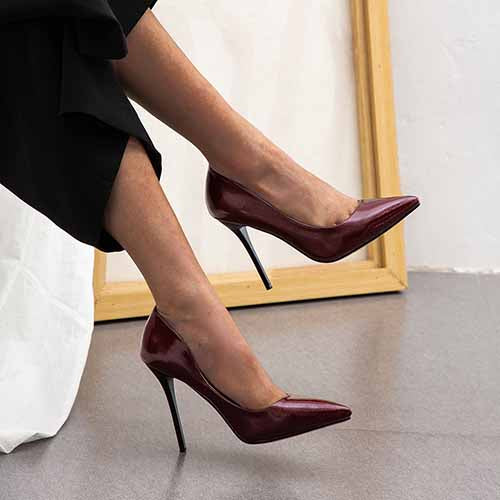 Women's Pointy Toe Dress Pump Patent Leather PU Heels