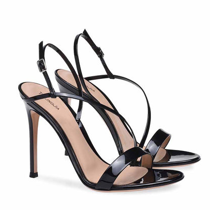 Women's open toe party shoes ankle strap stiletto heeled sandals