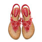 Tucomosi Bohemia Round Toe Flower Flat Sandals
