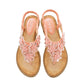 Tucomosi Bohemia Round Toe Flower Flat Sandals
