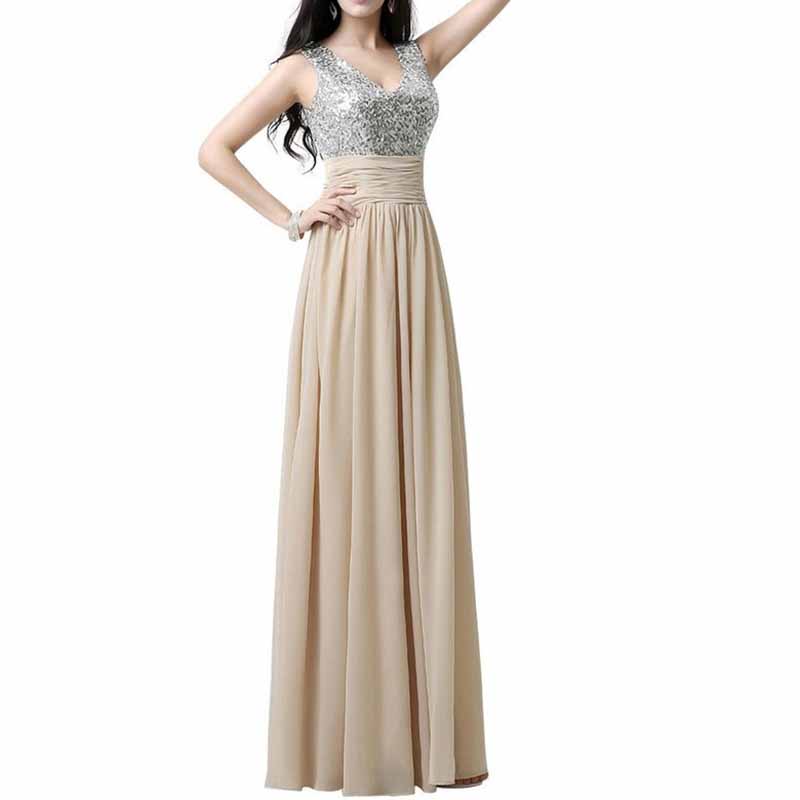 Sequin Top Bridesmaid Dress Chiffon Floor-Length Bridesmaid Dress100+colors