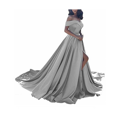 Dark gray wedding dress