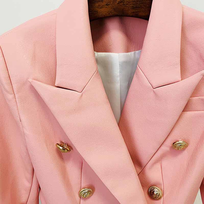 Women's Pink Blazer with Gold Buttons Fashion Coats – SD Dresscode ...