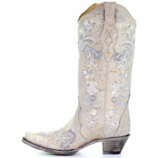 Women's Chic Wedding Boots Country Outfitter Western Cowgirl Bridal Bootie