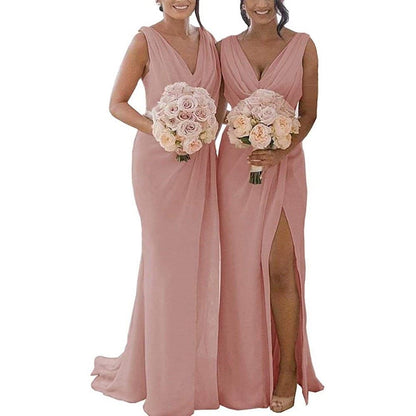 Chiffon Bridesmaid Dress Long Formal Evening Prom Party Gown