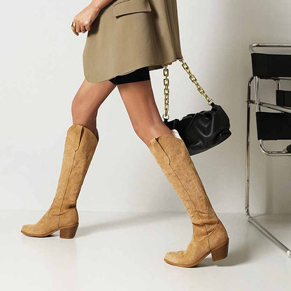 Women's Embroidered Cowgirl Boots Country Style Footwear