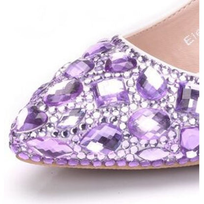 Women Thick Heel Mary-Jane Sandals Kitten Heel Pointed Toe Wedding Shoes