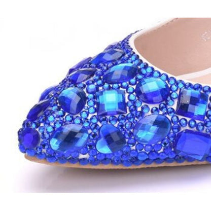 Women Thick Heel Mary-Jane Sandals Kitten Heel Pointed Toe Wedding Shoes