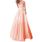Lace Long Bridesmaid Dress Cap Sleeve Chiffon Evening Dress A Line Prom Gowns