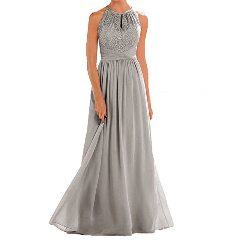 Long Bridesmaid Dresses Sleeveless Lace Party Gown Long Dress