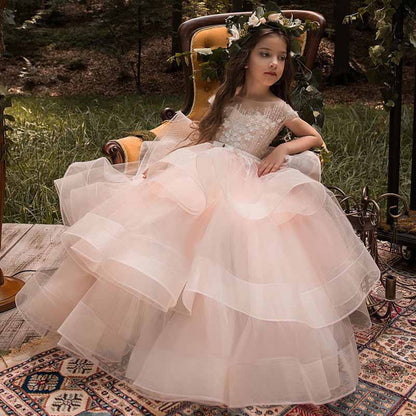 Little Girls Pageant Dresses for Wedding Kids First Communion Prom Ball Gown