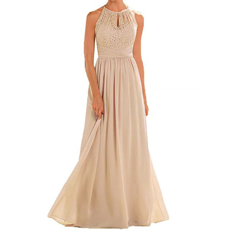 Long Bridesmaid Dresses Sleeveless Lace Party Gown Long Dress